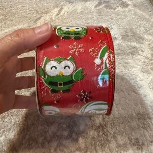 Red Owl Christmas Ribbon